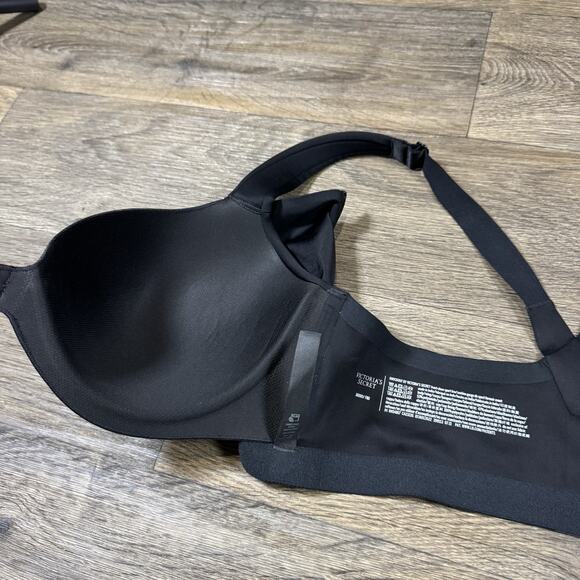 Victoria's Secret Sports Bra Sz. 36DDD Knockout Front Close Underwire Black New - Picture 10 of 11